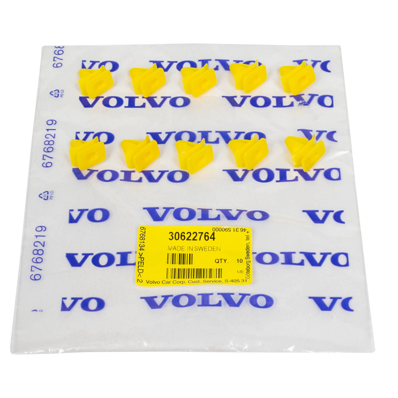 10x ORIIGNAL Volvo Clip Klemme Klammer Halteclip Befestigung Karosserie 30622764