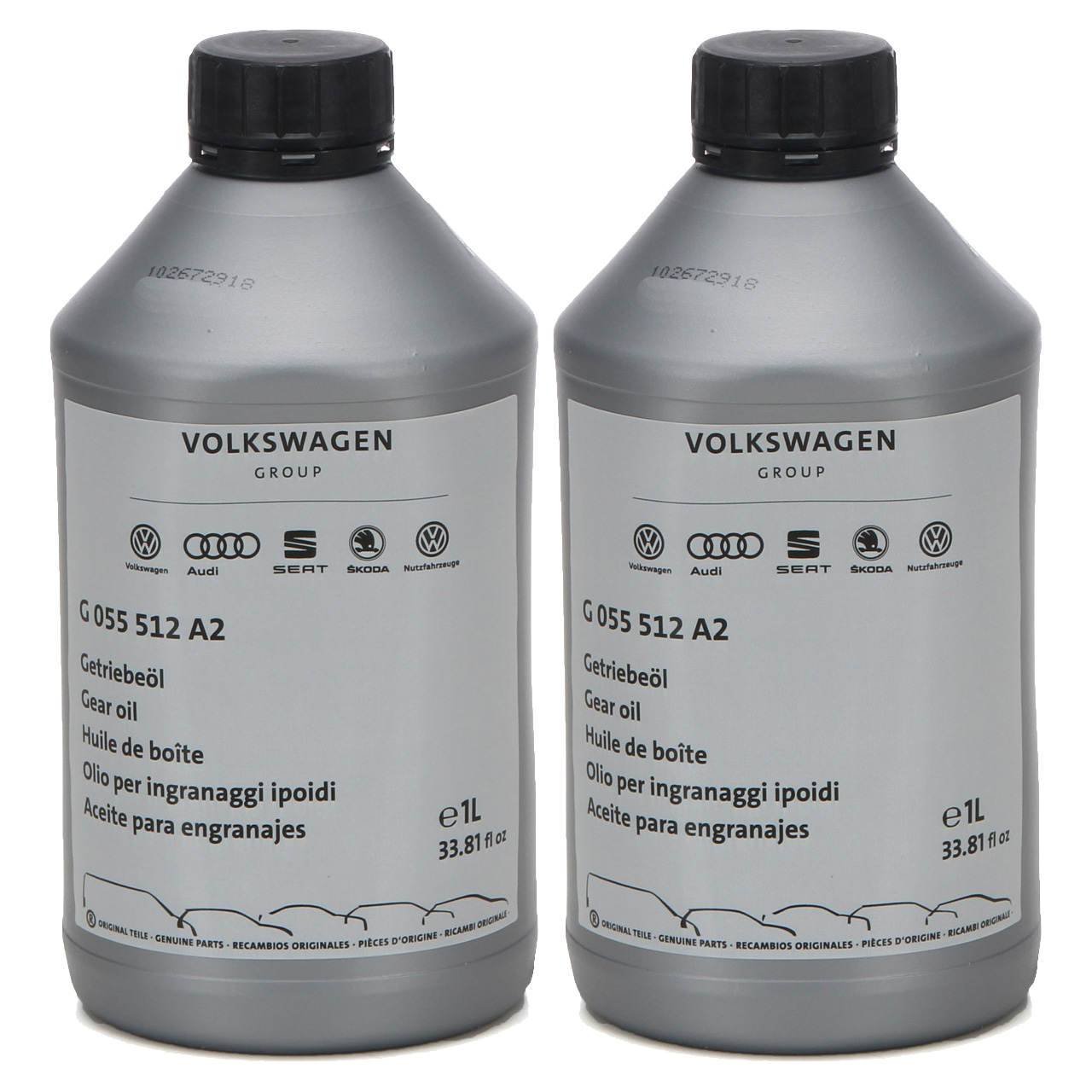 2 Liter ORIGINAL Audi VW Getriebeöl Schaltgetriebe + DSG DQ200 SAE 75 G055512A2