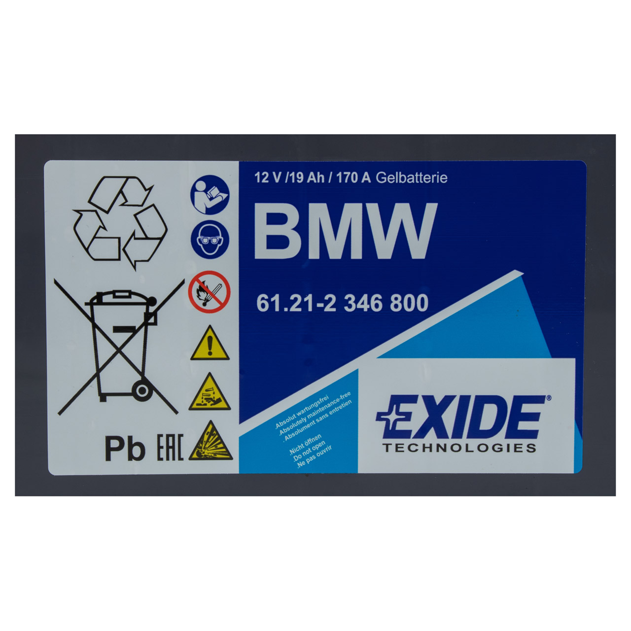 ORIGINAL BMW EXIDE GEL GEL12-19 Motorrad Batterie 12V 19Ah 61212346800