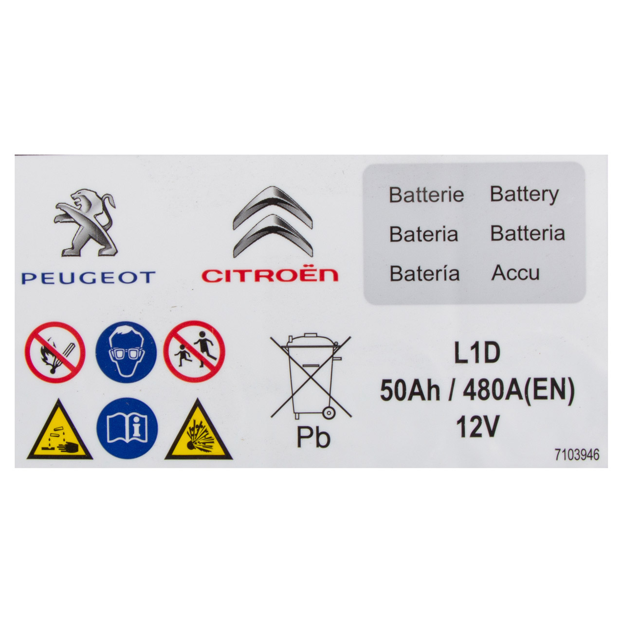 ORIGINAL PSA Opel Autobatterie Batterie Starterbatterie 12V 50Ah 480A 5600.TN