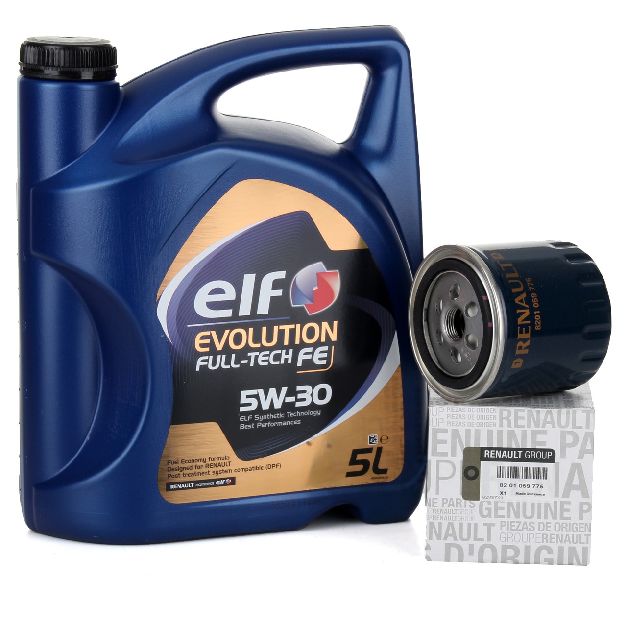 5L elf Evolution Full-Tech FE 5W30 Motoröl ORIGINAL Renault Ölfilter 8201059775