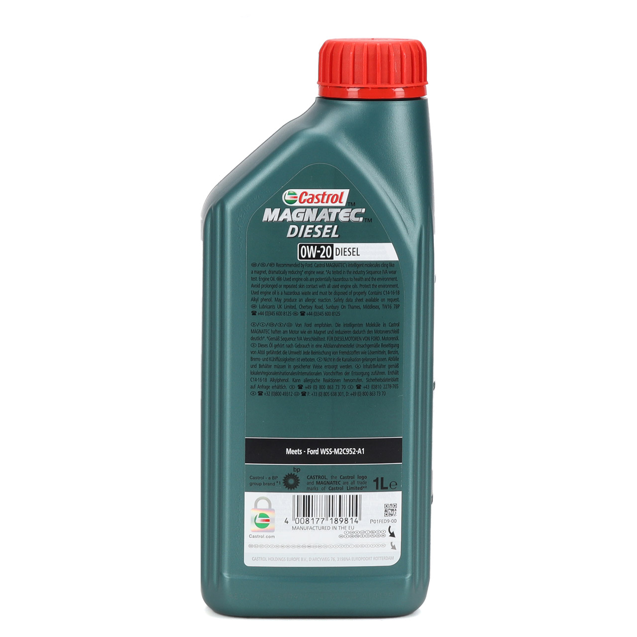 1L 1 Liter ORIGINAL Ford CASTROL MAGNATEC DIESEL 0W-20 WSS-M2C952-A1 15F73D