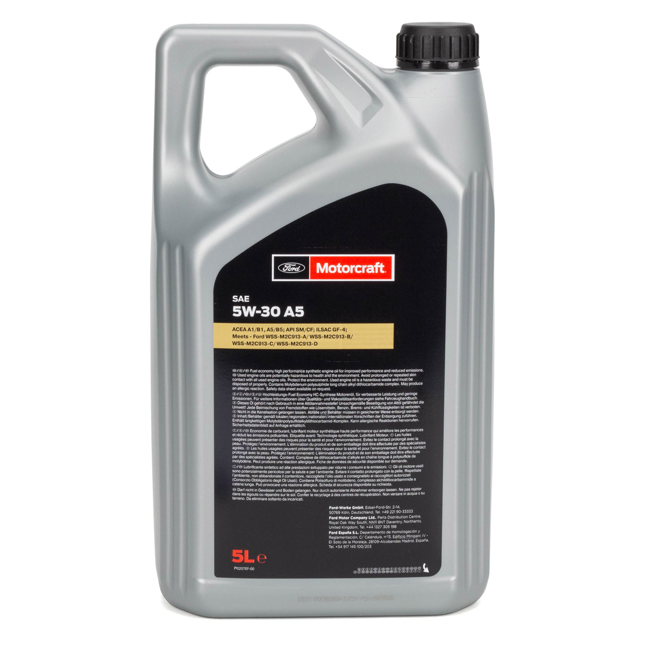 5L 5 Liter ORIGINAL Ford MOTORCRAFT A5 Motoröl Öl 5W-30 5W30 WSS-M2C913 15F1CF