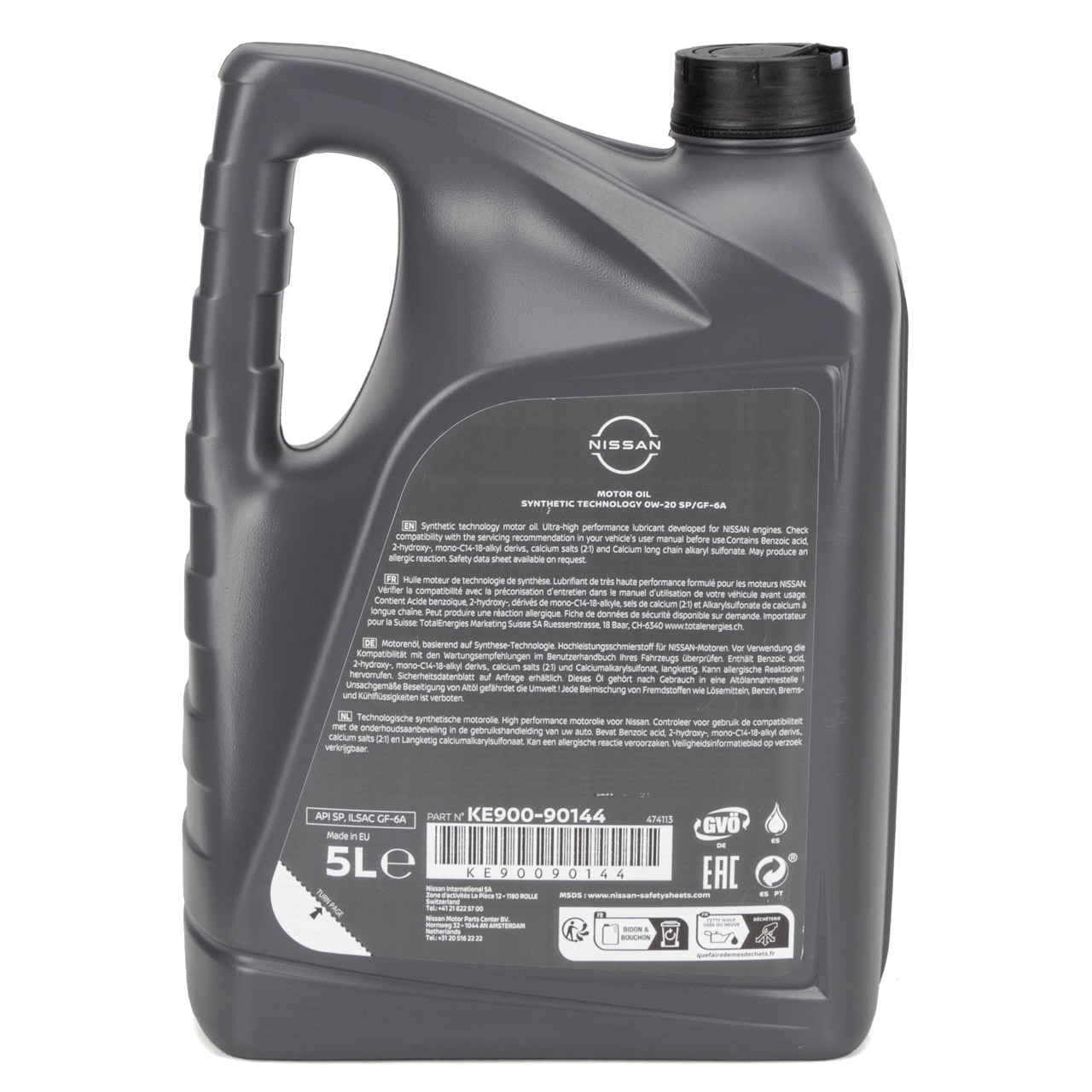 5L 5 Liter ORIGINAL Nissan 0W-20 SP/GF-6A Motoröl API SP ILSAC GF-6A KE90090144