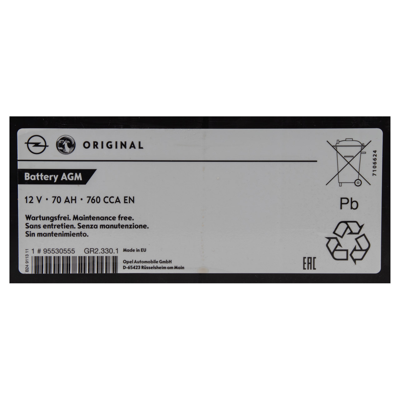 ORIGINAL GM Opel Autobatterie Starterbatterie 12V 70Ah 760 CCA EN 13575154