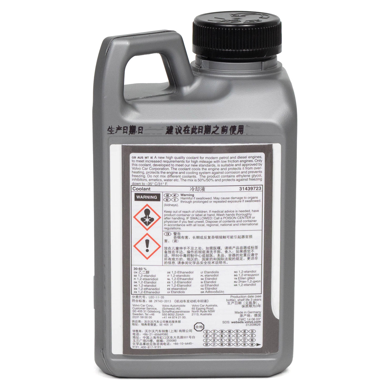 1L 1 Liter ORIGINAL Volvo Frostschutz Kühlerfrostschutz Ready Mixed 31439723