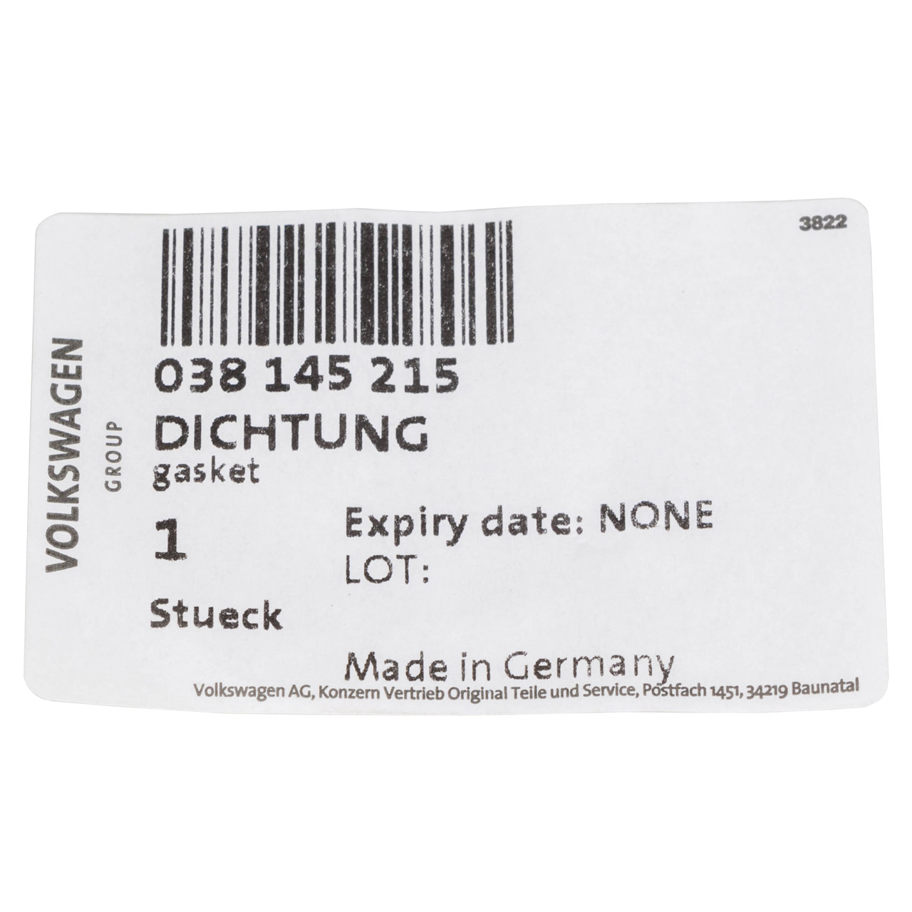 ORIGINA VW Audi Seat Skoda Dichtung Unterdruckpumpe Passat Touran 1.4/1.9 TDI 038145215