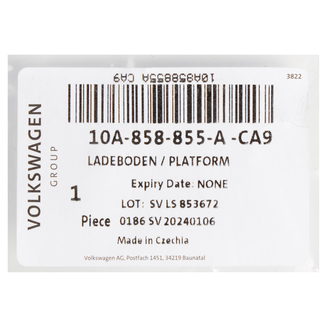 ORIGINAL VW Cupra Laderaumabdeckung Kofferraum ID.3 Born PR-Nummer: 3GD 10A858855ACA9