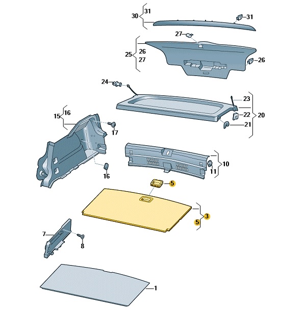 ORIGINAL VW Cupra Laderaumabdeckung Kofferraum ID.3 Born PR-Nummer: 3GD 10A858855ACA9