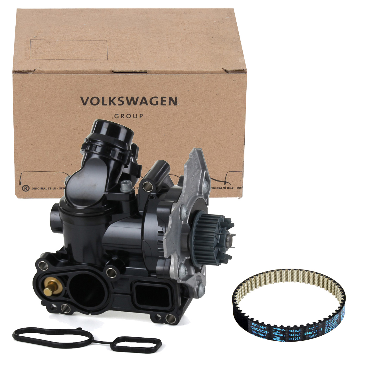 ORIGINAL VW Wasserpumpe + Thermostat + Riemen Golf 5 6 Passat Sharan Tiguan A3 1.8/2.0TSI