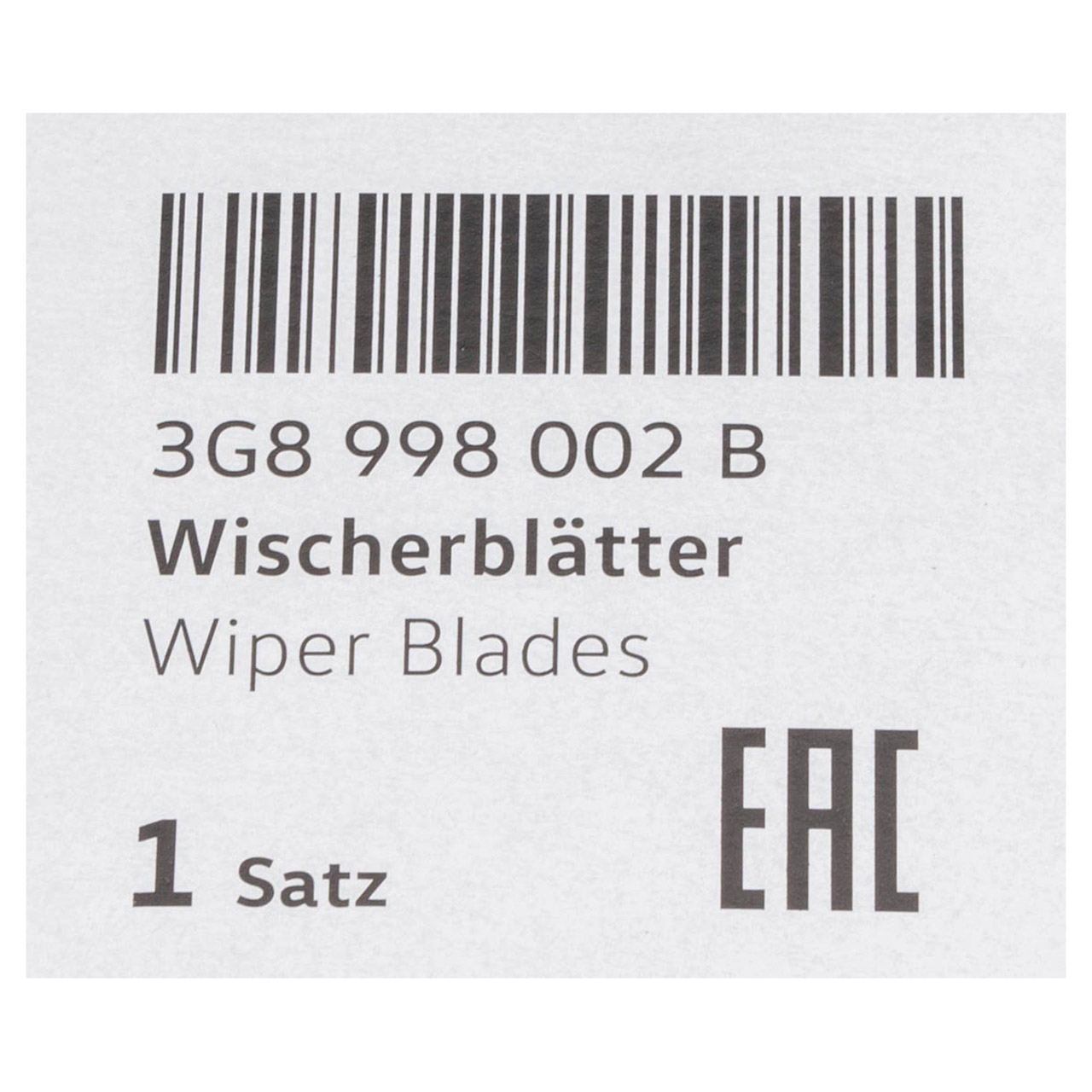 ORIGINAL VW Scheibenwischer Wischer Satz Passat B8 Arteon 3H 3G T-Roc A11 vorne 3G8998002B