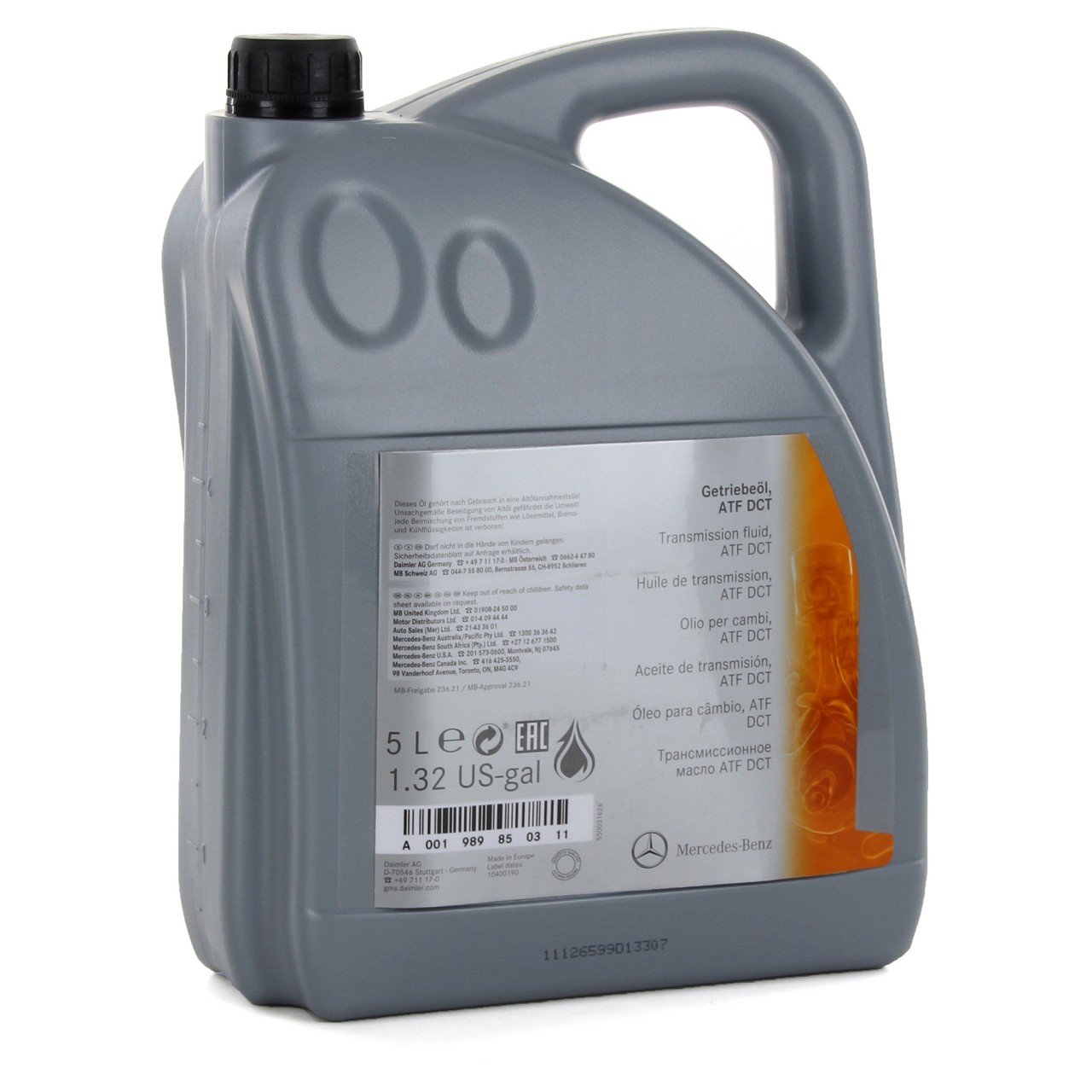 5L 5 Liter ORIGINAL Mercedes Getriebeöl Automatikgetriebeöl ATF DCT 001989850314