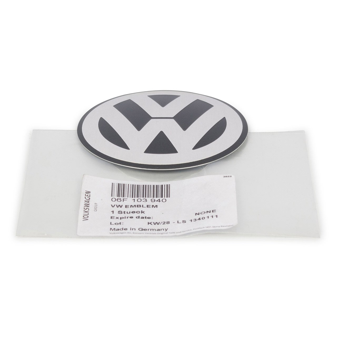 ORIGINAL VW Emblem Logo Motoabdeckung Ø 6,9cm Caddy 3 Golf 6 Passat Touran 06F103940