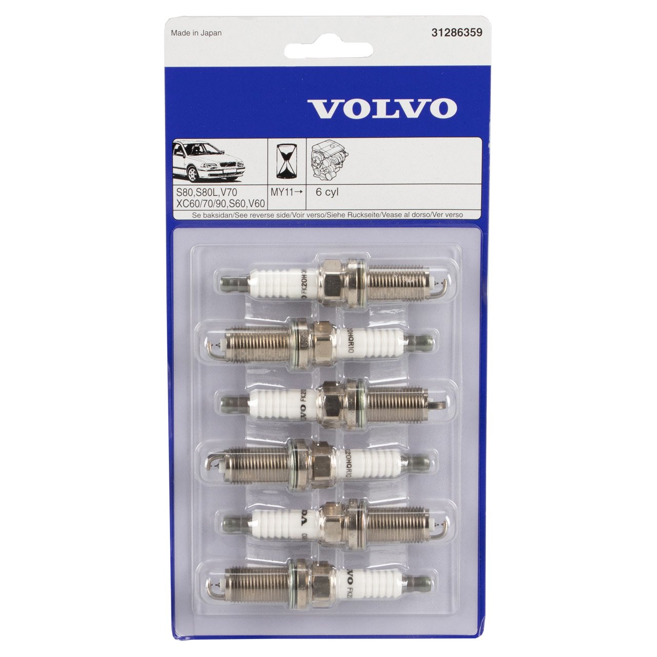 6x ORIGINAL Volvo Zündkerze V70 III V60 I XC60 I XC70 II XC90 I 6 Zyl. Benziner 31286359