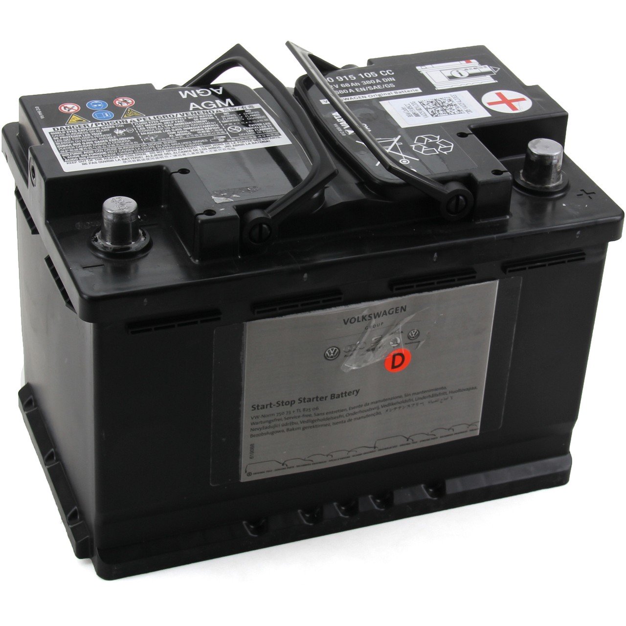 ORIGINAL VW Autobatterie Batterie Starterbatterie 12V 68Ah 380/680A 000915089BC